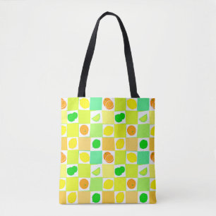 Citron-, Lime- och Orange Citrusfruktsskivor Mönst Tygkasse