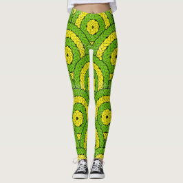 Citron-Lime Tropiska Rep Leggings