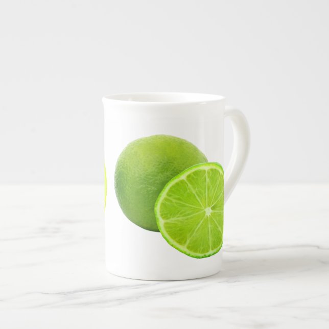 Citron & limefrukt benporslin mugg (Framsida höger)