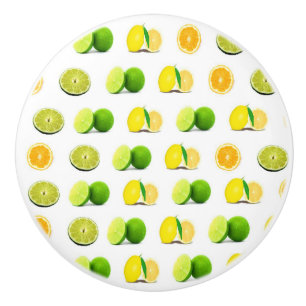 Citron, limefrukt och orange skivaköksskåpknopp knopp