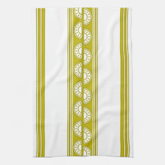 Citron Lyx Jacquard Ränder Kökshandduk