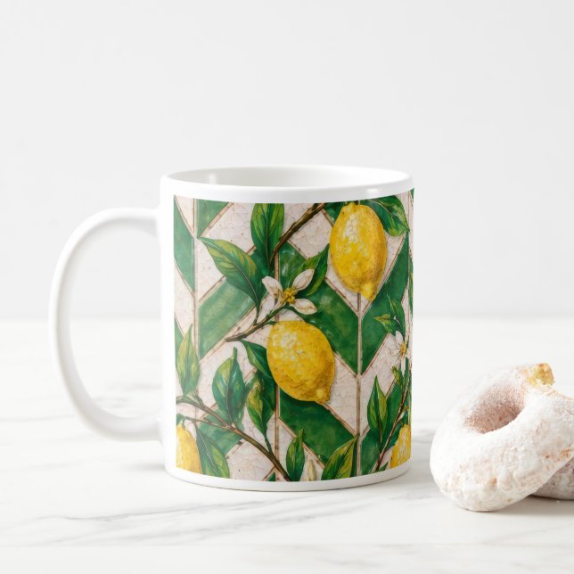Citron Marockansk Kakel Kaffemugg (Med munk)