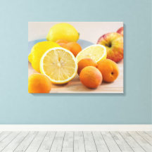 Citron Med Aprikoser Och Äpplen Matfotografi