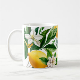 Citron med blomma kaffemugg