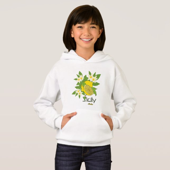 Citron med blommor t shirt (Hel framsida)