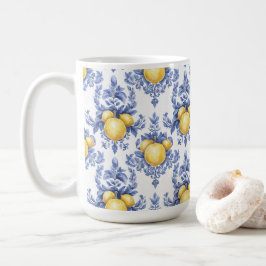 Citron Medelhavet Citrusmönster  Kaffemugg