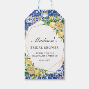 Citron Medelhavet Födelsedags Bröllop Baby Shower Presentetikett