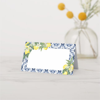 Citron Medelhavet Tomt matetikett eller Placeringskort