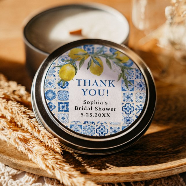 Citron Medelhavsblå Kakel Klistermärken (Skapare uppladdad)