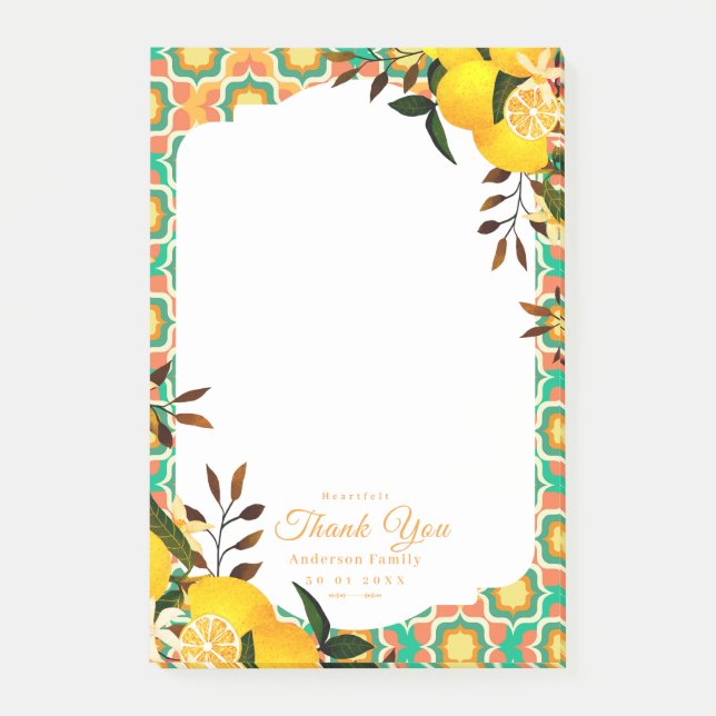 Citron Medelhavsplattor Orange Post-it Block (Framsida)