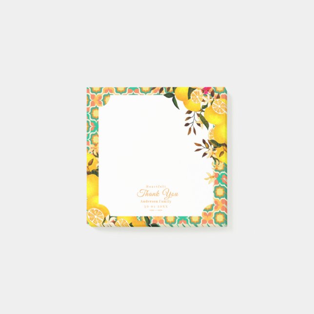 Citron Medelhavsplattor Orange Post-it Block (Framsida)