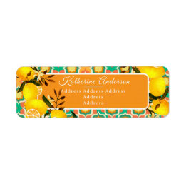Citron Medelhavsplattor Orange Returadress Etikett