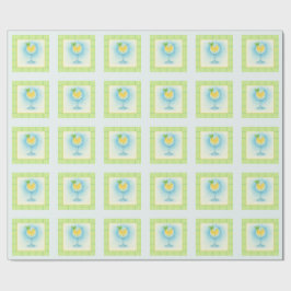 Citron Mint Kust Inpackningspapper Rulle Presentpapper