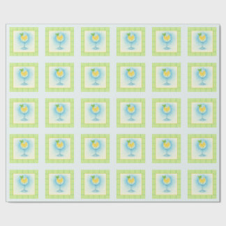 Citron Mint Kust Inpackningspapper Rulle Presentpapper