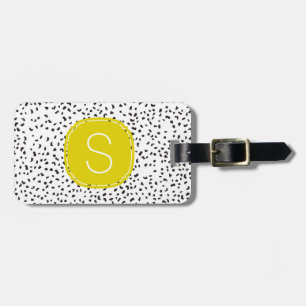 Citron Monogram Black and White Dalmatian Spots Bagagebricka