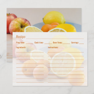 Citron Och Aprikos Matfoto Med Receptmall Anteckningskort