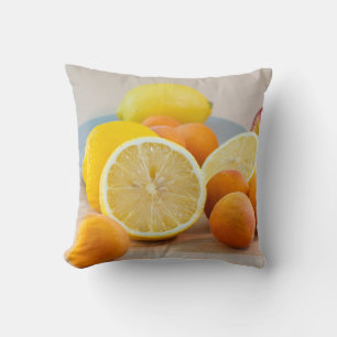Citron Och Aprikoser Matfotografering Stilleben Kudde