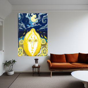 Citron och citron fält AI Art Poster