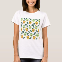 Citron och Lime Citrus Tecknad Illustration T Shirt