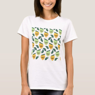 Citron och Lime Citrus Tecknad Illustration T Shirt