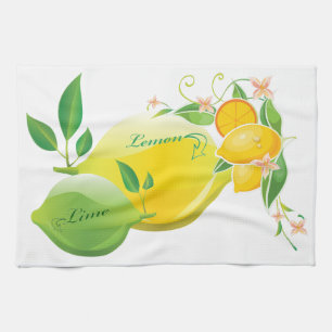 Citron och limefrukt kökshandduk