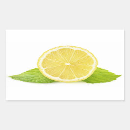 Citron och mynta rektangulärt klistermärke