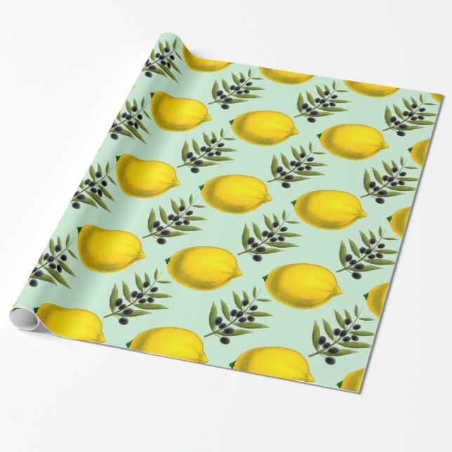 Citron och oliver för evigt presentpapper (Utrullad)