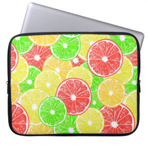 Citron, orange, grapefrukt och kalkskivor mönster laptop sleeve