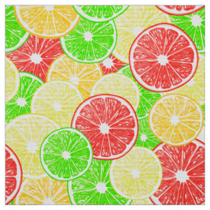 Citron, orange, grapefrukt och kalkskivor mönster tyg