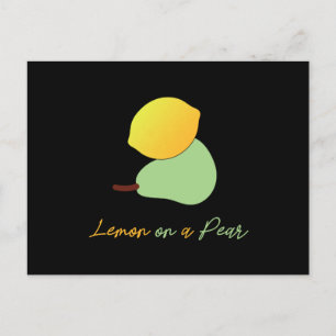 Citron på päron. Lustigt Punny-slag. Fruit älskare Vykort