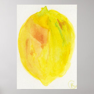 Citron på vit poster