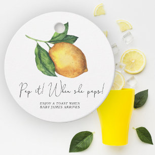 Citron Pop när hon poppar baby shower Gåvor Etiketter