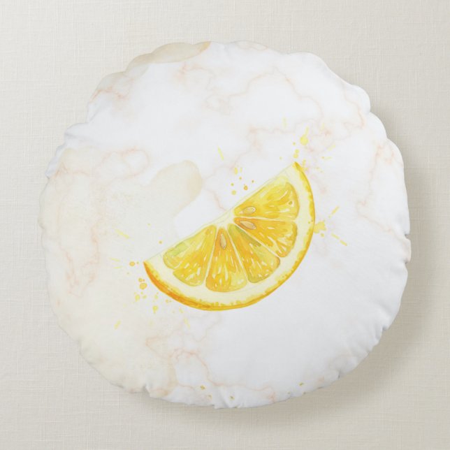 Citron Rund Kudde (Framsidan)