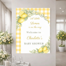 Citron salvia gingham slinga trädgård födelsedag v poster