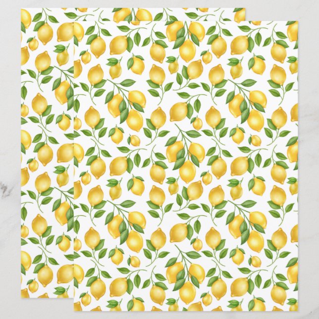 Citron Scrapbookpapper (Fram/baksida)