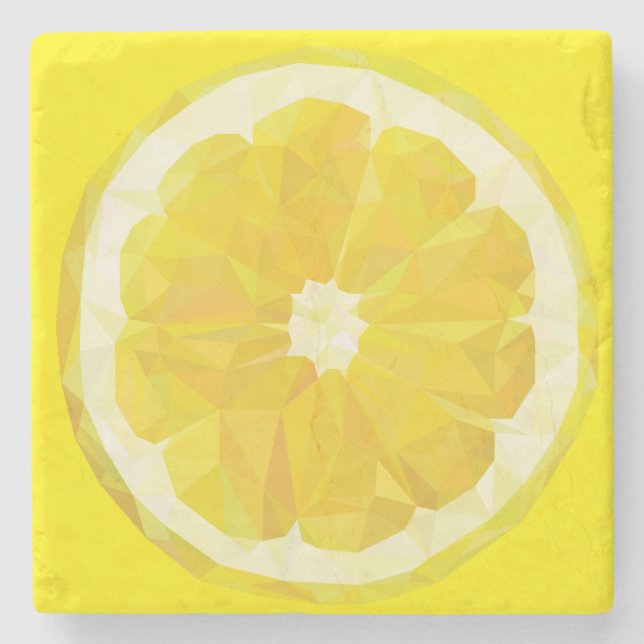 Citron skiva Geometrisk design Frukt  Stenunderlägg (Framsidan)