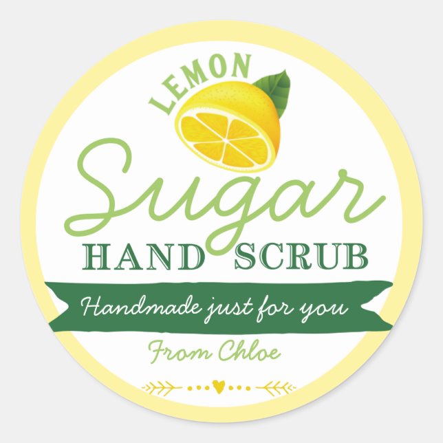 Citron Socker Skrubb Etikett (Framsida)