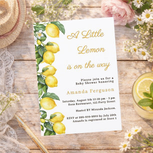 Citron sommar Baby Shower Inbjudningar