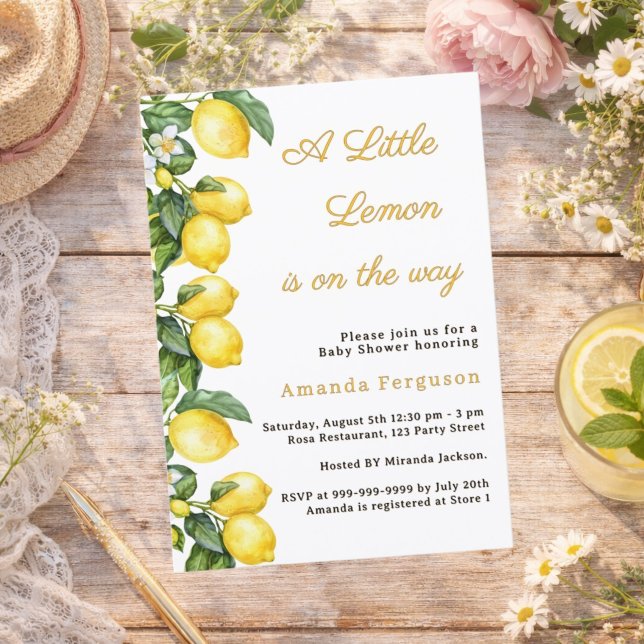 Citron sommar Baby Shower Inbjudningar (Skapare uppladdad)