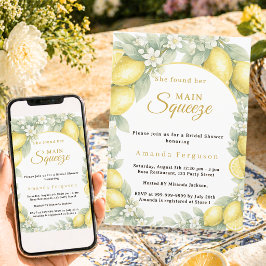 Citron sommar trädgård bröllopsdusch inbjudningar