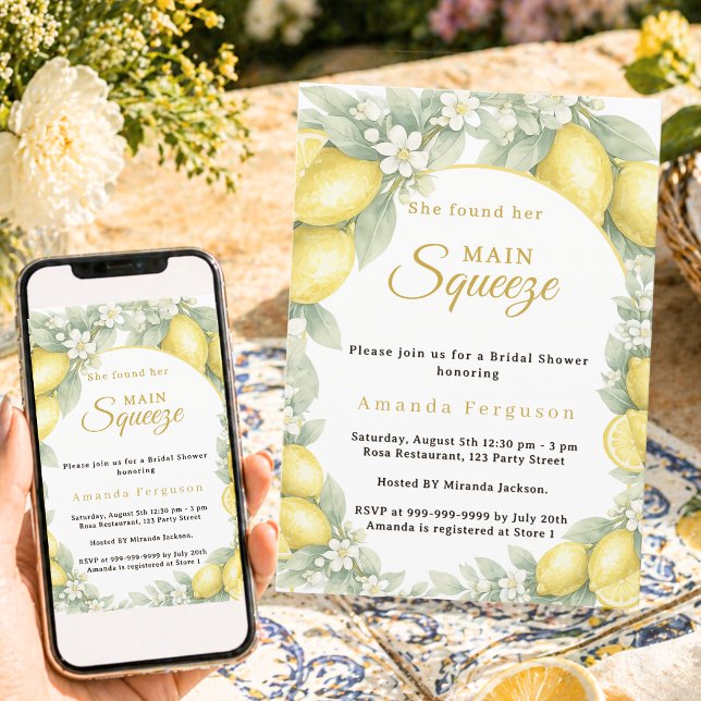 Citron sommar trädgård bröllopsdusch inbjudningar (Skapare uppladdad)
