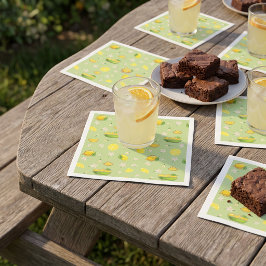 Citron Sommarmönster Pappersservett