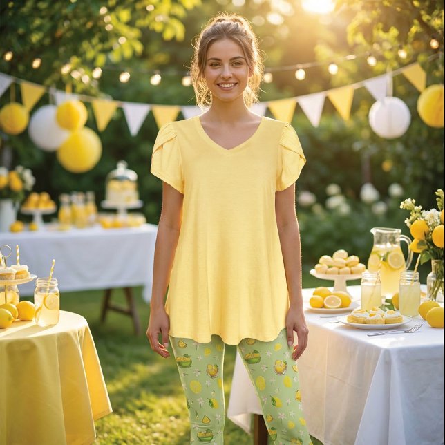 Citron Sommarmönstrade Leggings (Skapare uppladdad)