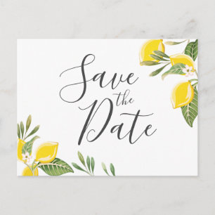Citron Spara Datum Postkort Elegant Sommar Boho Meddelande Vykort