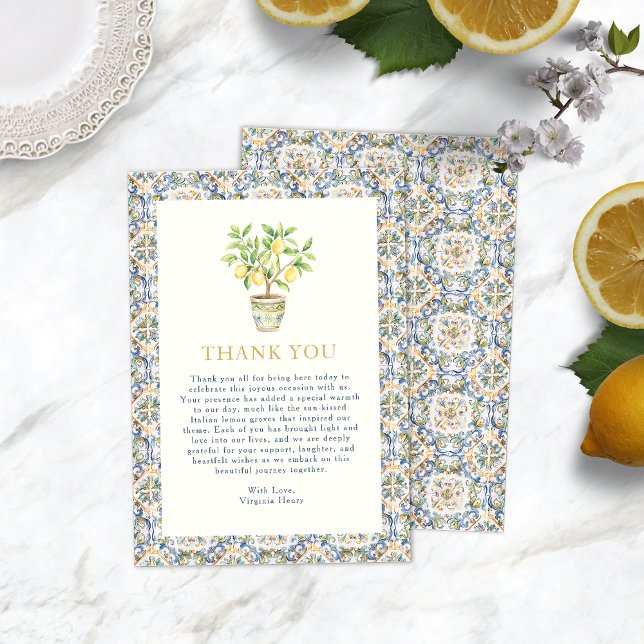 Citron Tacksamhetskort Tack Kort (Lemon Thank You Cards
)
