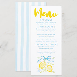 Citron-tema Pojke Baby Shower Meny Kort