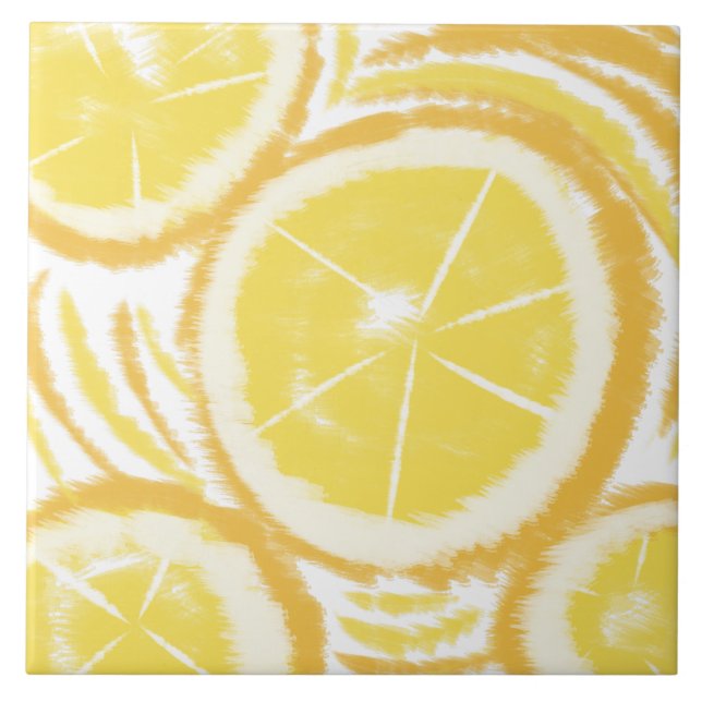 Citron Tie Dye Abstrakt Kakelplatta (Framsidan)