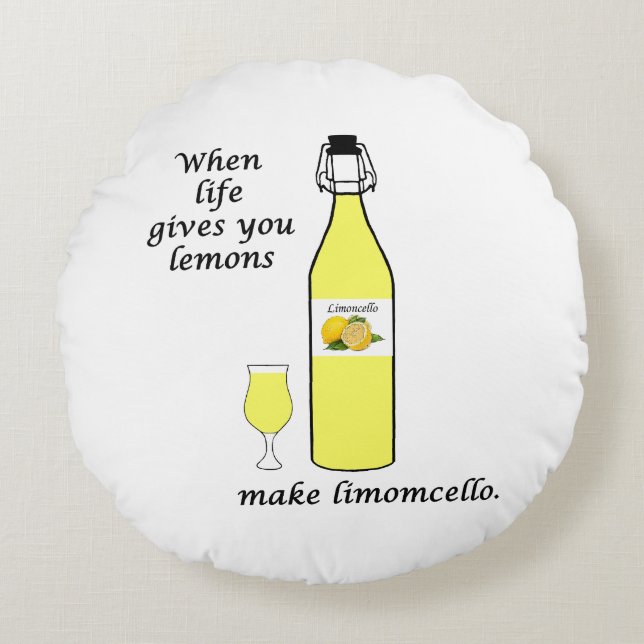 Citron till Limoncello Rund Kudde (Framsidan)