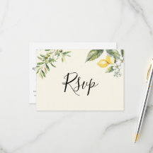 Citron Trädgård Smör Gul Meny Val RSVP Kort