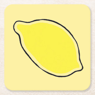 Citron Underlägg Papper Kvadrat